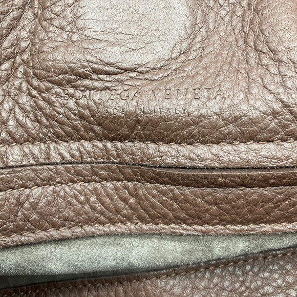 BOTTEGA VENETA BROWN INTRECCIATO WOVEN DETAIL GRAINED LEATHER HOBO SHOULDER BAG - Picture 7 of 14